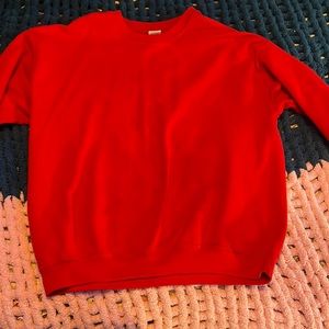 Red long sleeve sweat shirt L. Gildan heavy blend
